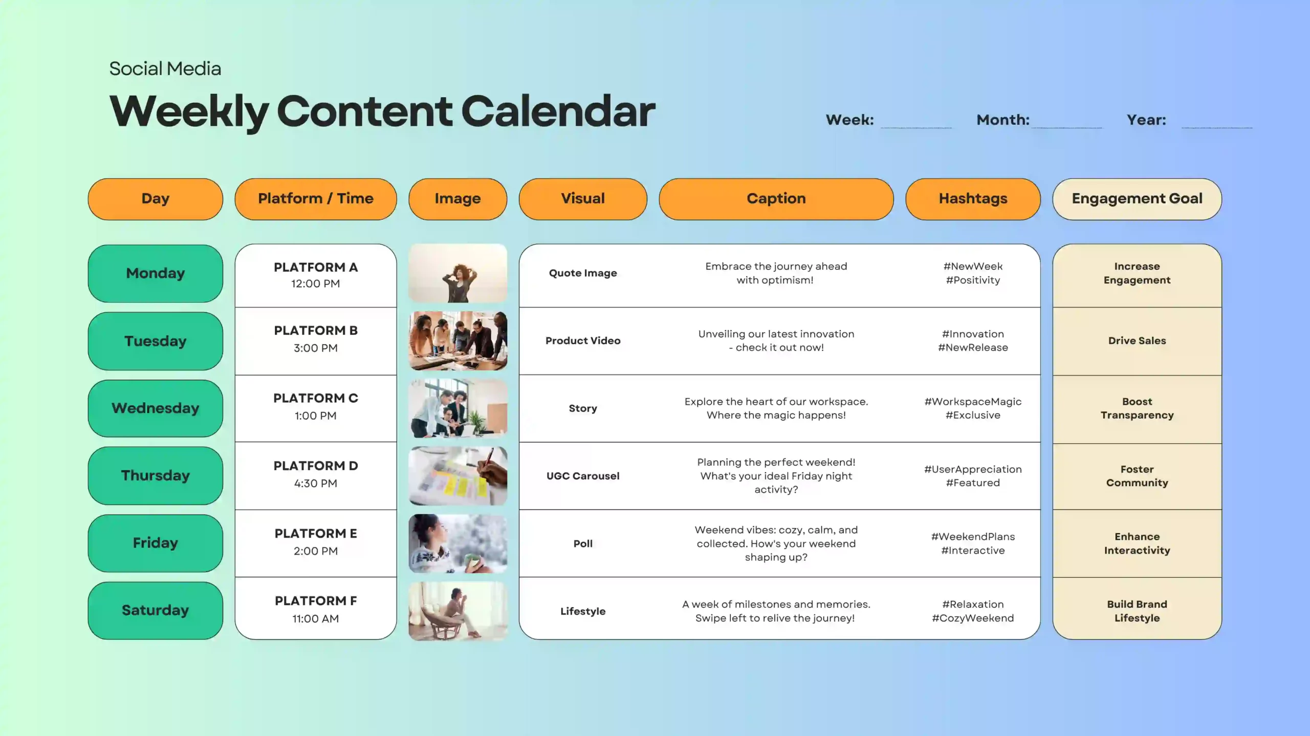 Social Media Publishing Calendar Template Social Media Publishing Calendar Template