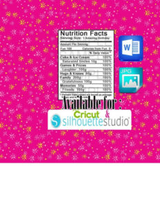 free editable birthday nutrition facts label template pdf