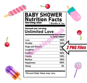free printable baby shower nutrition fact label template