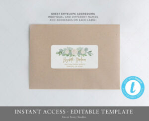 free printable wedding guest address labels template