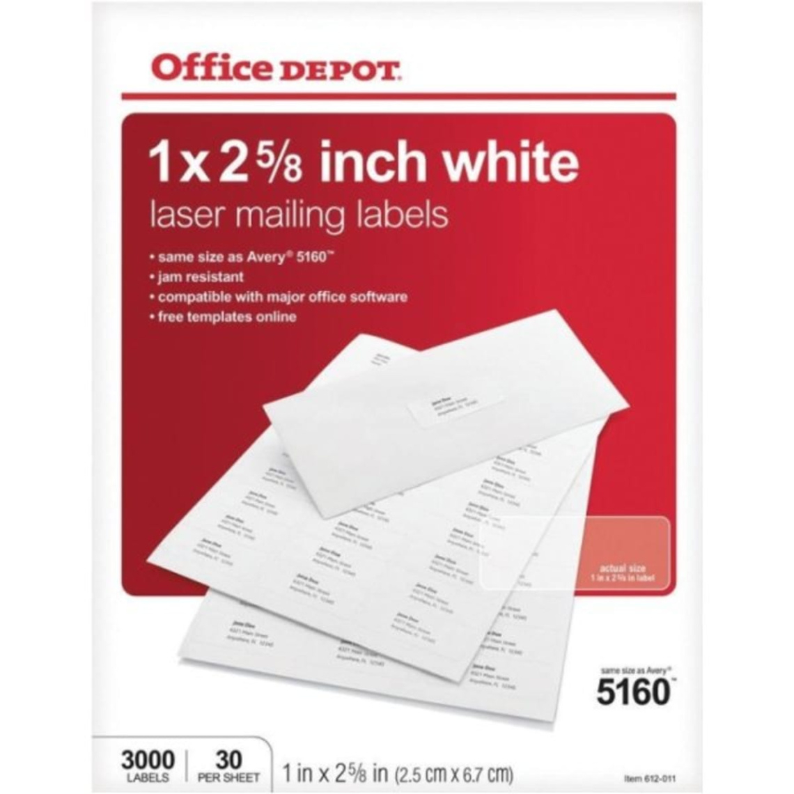 printable office depot address labels 1 x 2 5/8 template