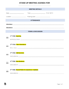 Custom Daily Meeting Calendar Template