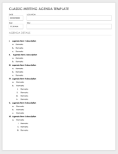 Custom Daily Meeting Calendar Template Pdf