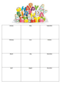 Custom Employee Birthday Calendar Template Doc Sample