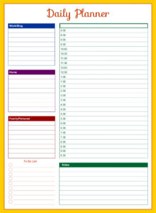 Daily Calendar By Hour Template Excel Example