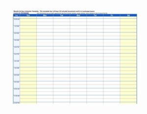 Daily Calendar Template 15 Minute Increments Excel Sample