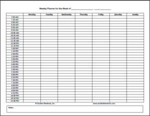 Daily Calendar Template 30 Minute Increments  Sample