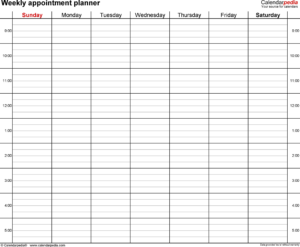 Editable Daily Appointment Calendar Template