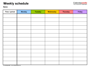 Editable Daily Calendar By Hour Template Excel Sample