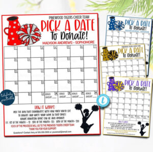 editable free cheer calendar fundraiser template sample