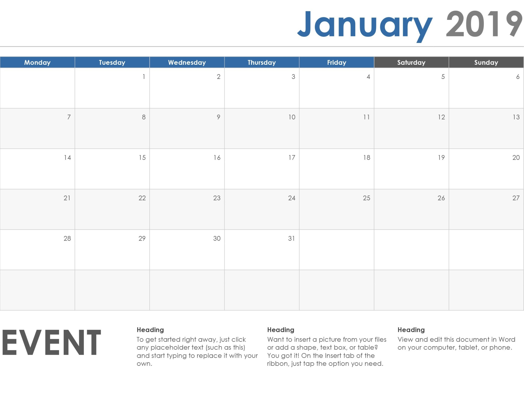 Editable Office Schedule Calendar Template Pdf