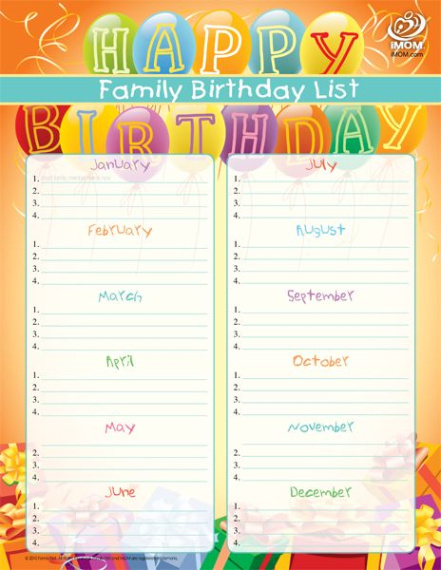 Free  Birthday Reminder Calendar Template  Example