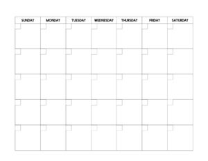 free  blank calendar template printable free example