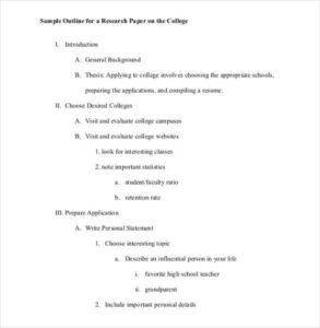 free blank outline for a research paper template doc