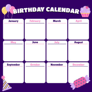 Free Custom Birthday Reminder Calendar Template Doc Example