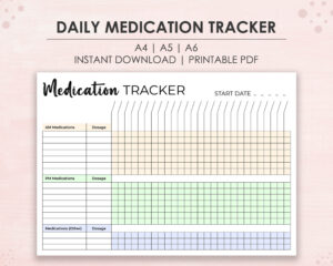 Free Custom Daily Medication Calendar Template Doc Example