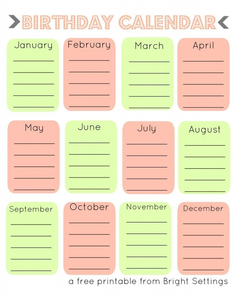 Free Custom Office Birthday Calendar Template  Example