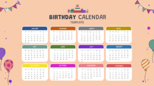 Free Custom Office Birthday Calendar Template  Example