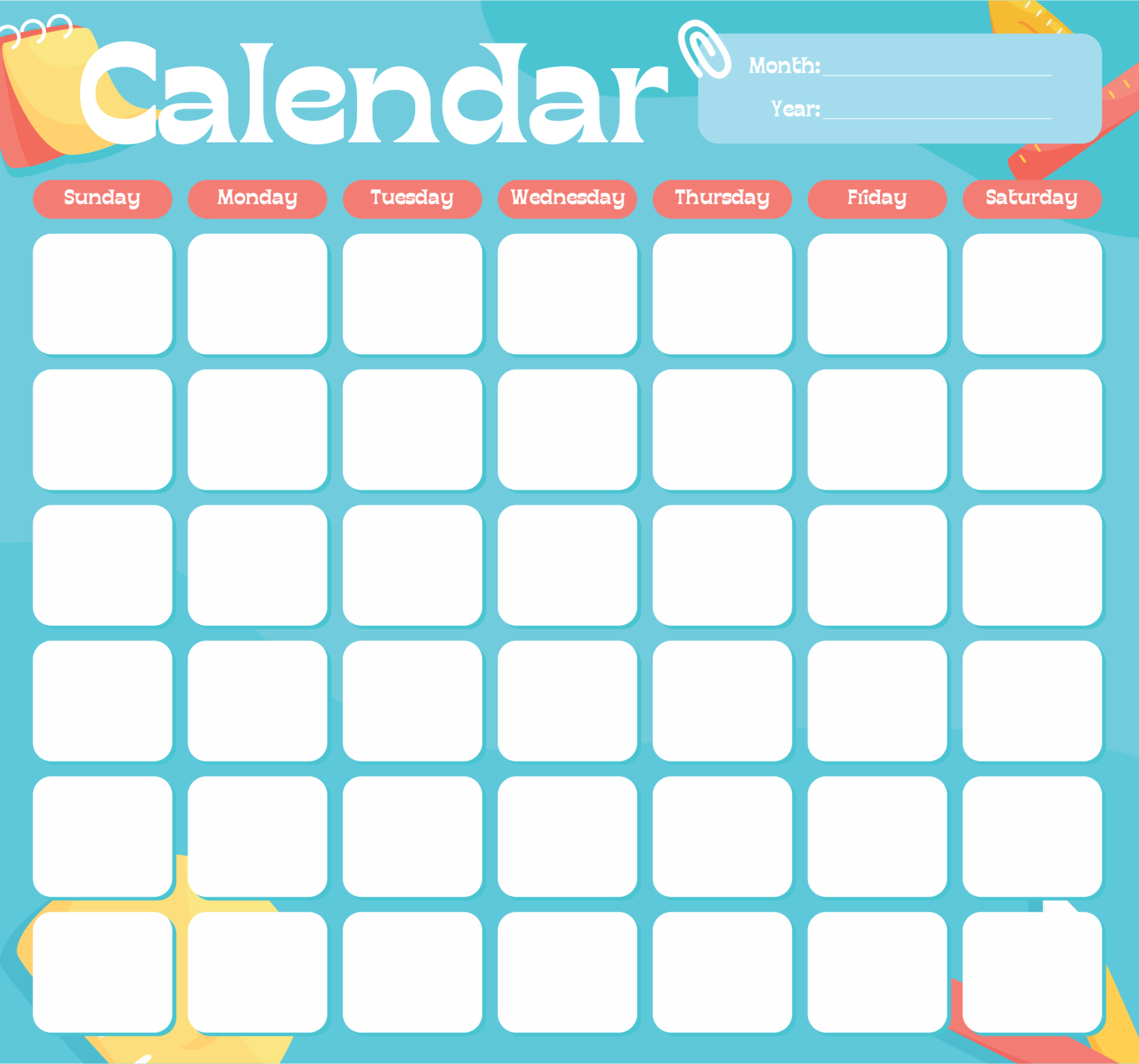 free editable blank calendar template free printable doc