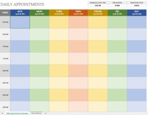 Free Editable Daily Appointment Calendar Template Doc Example