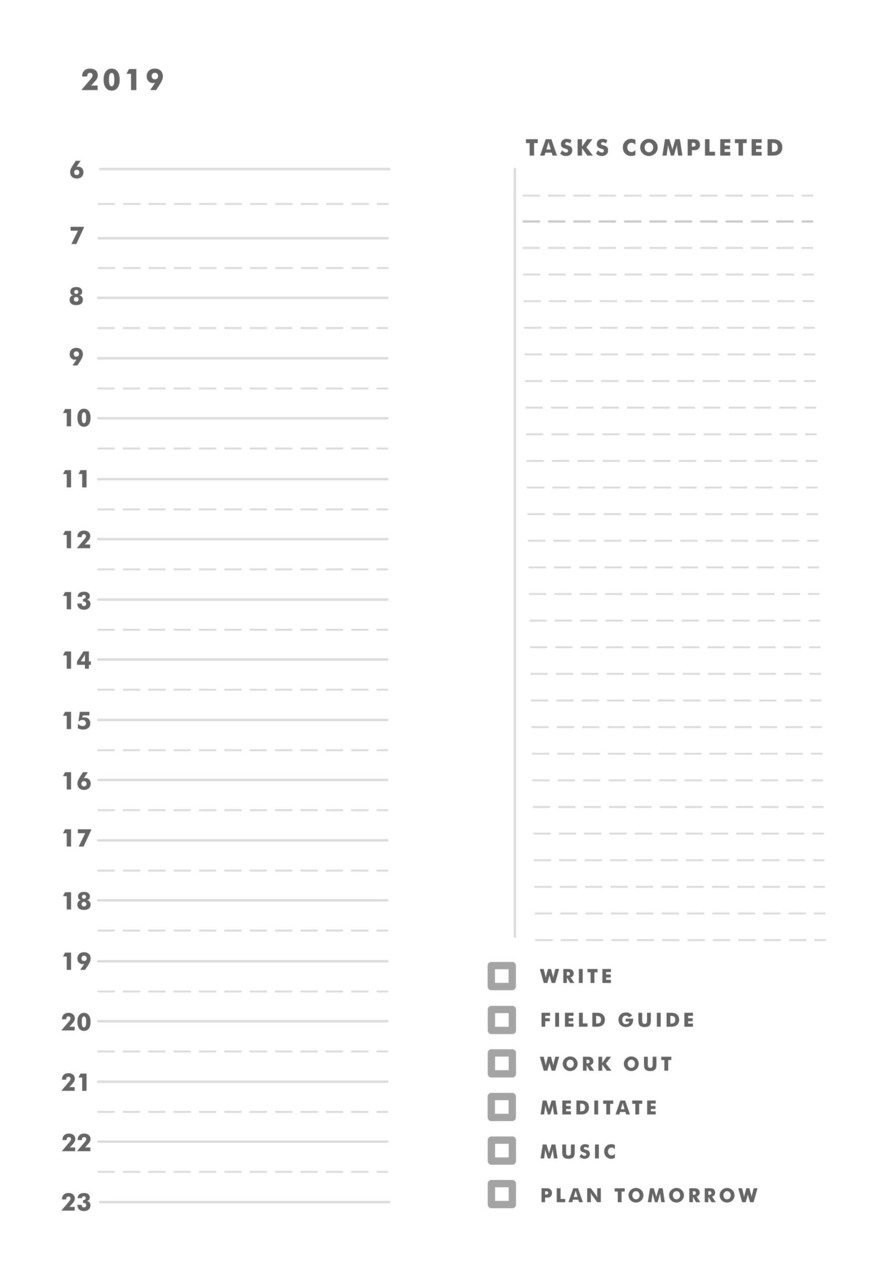 Free Editable Daily Calendar Journal Template Doc