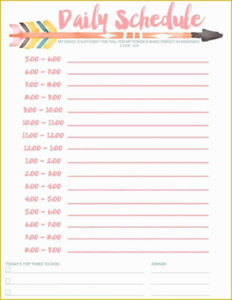 Free Editable Daily Routine Calendar Template Pdf Example