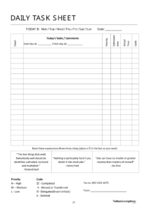 Free Editable Daily Task Calendar Template Excel