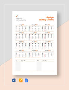 Free Editable Employee Birthday Calendar Template Excel