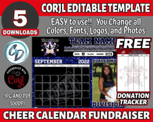 free editable free cheer calendar fundraiser template excel