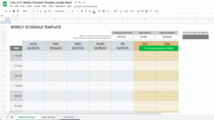 free editable google sheets weekly calendar template sample