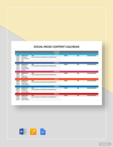 free editable social media content calendar template free excel