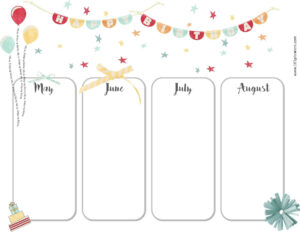 Free Editable Team Birthday Calendar Template Doc