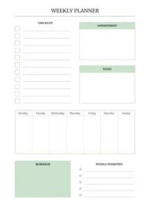 free editable weekly calendar template google docs example