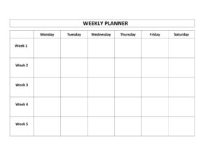 free  monday to friday calendar template sample