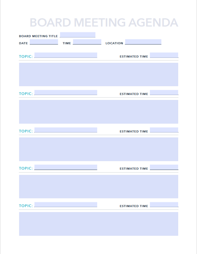 Free Printable Daily Meeting Calendar Template