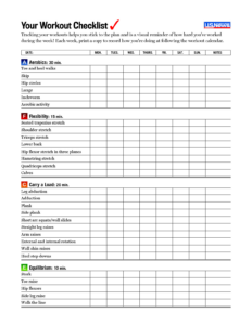 Free Printable Daily Workout Calendar Template Doc Example