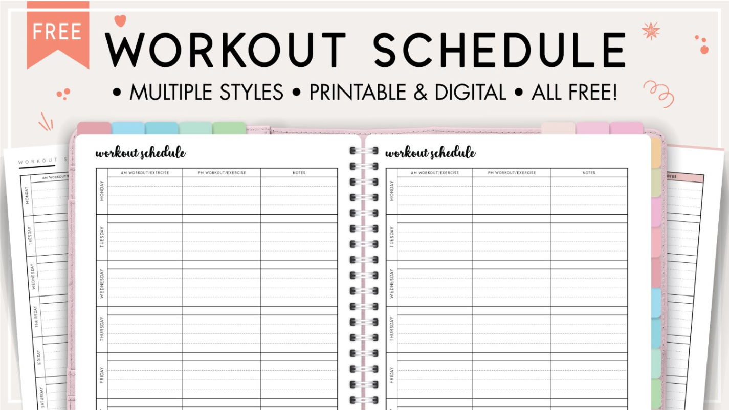 Free Printable Daily Workout Calendar Template  Example