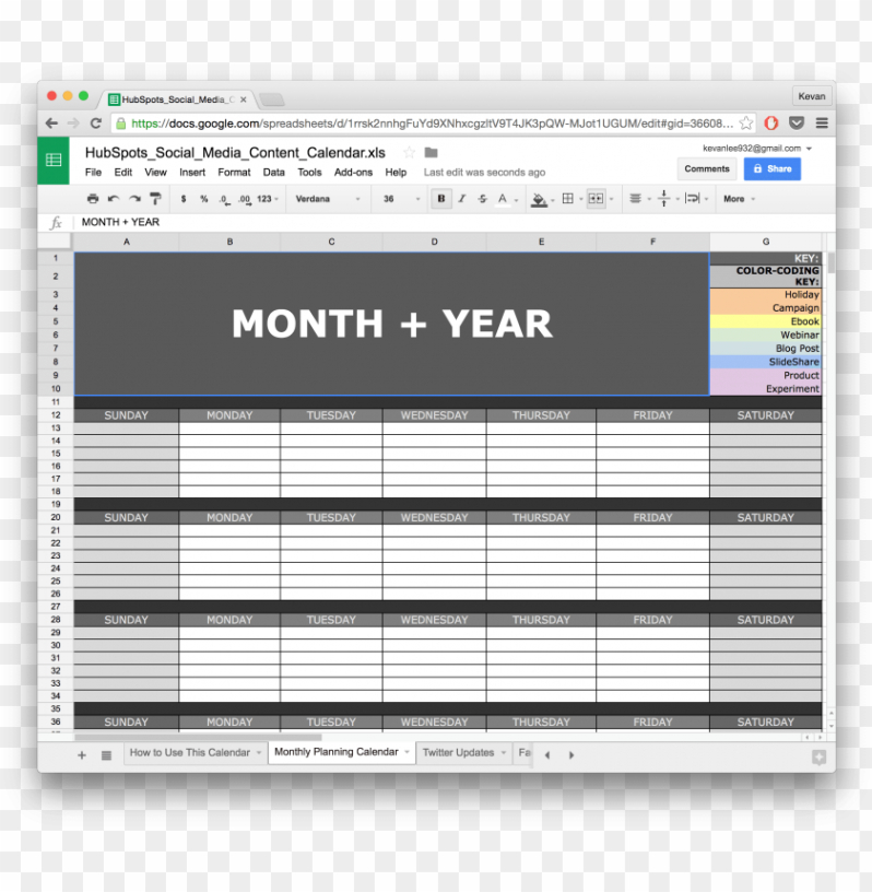 free printable google sheets social media calendar template pdf