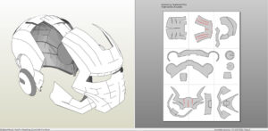 free printable iron man helmet paper template sample