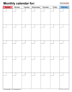 free  printable pdf blank calendar template example