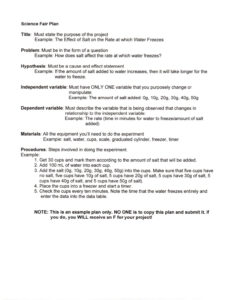 free printable science fair research paper template doc