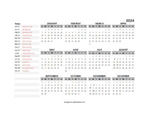 free sample calendar template for google docs example