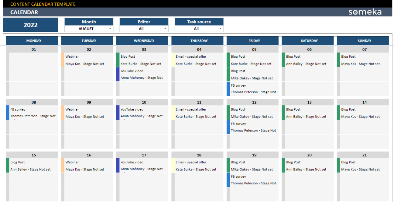 free sample editorial calendar template google sheets excel