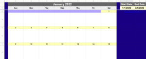 free sample google sheet calendar template free