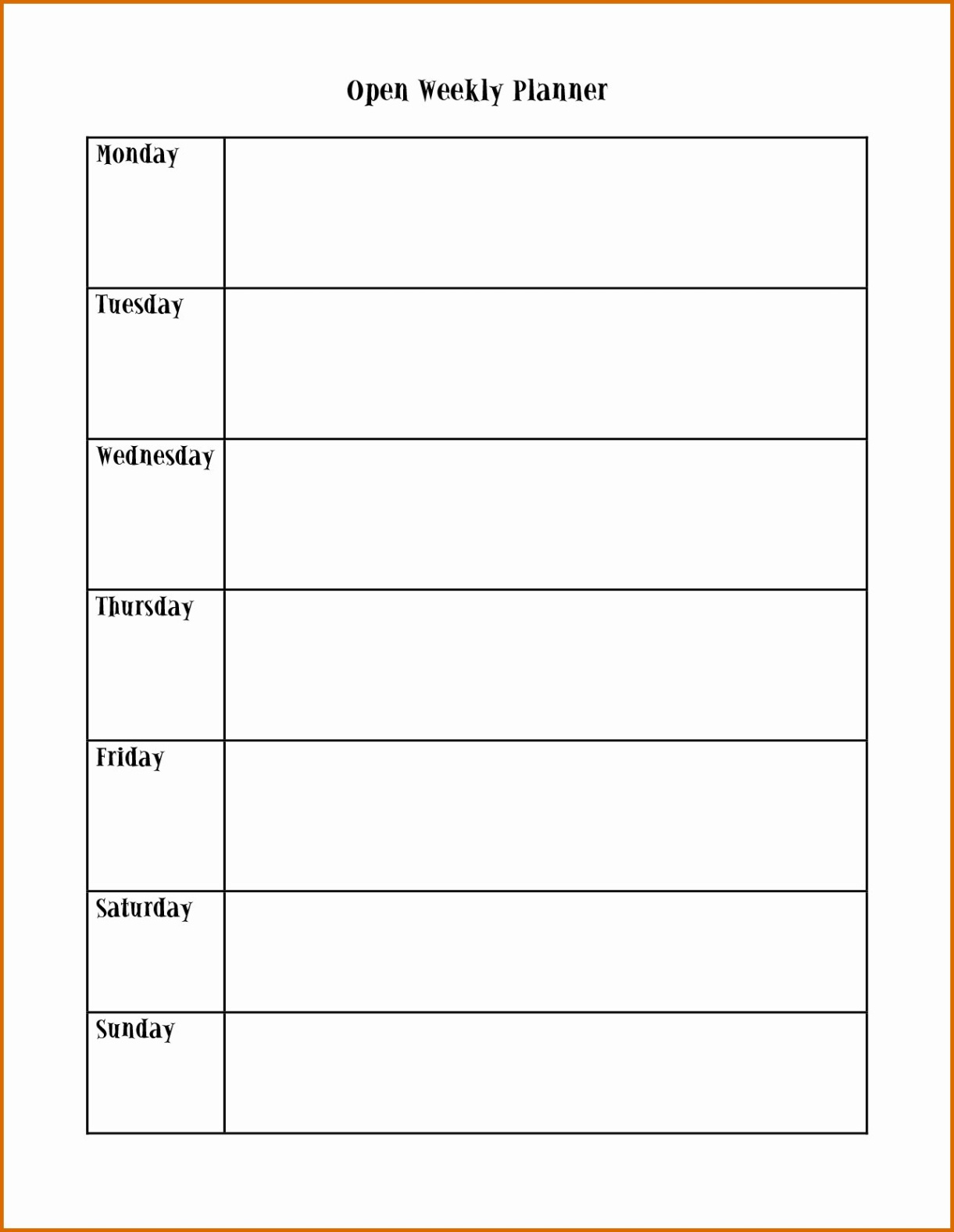 free sample monday to friday calendar template excel