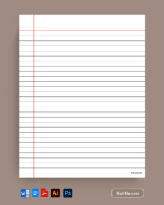 free sample wide ruled lined paper template