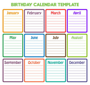 Office Birthday Calendar Template Doc