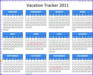 Office Vacation Calendar Template  Example