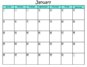 printable blank calendar template example