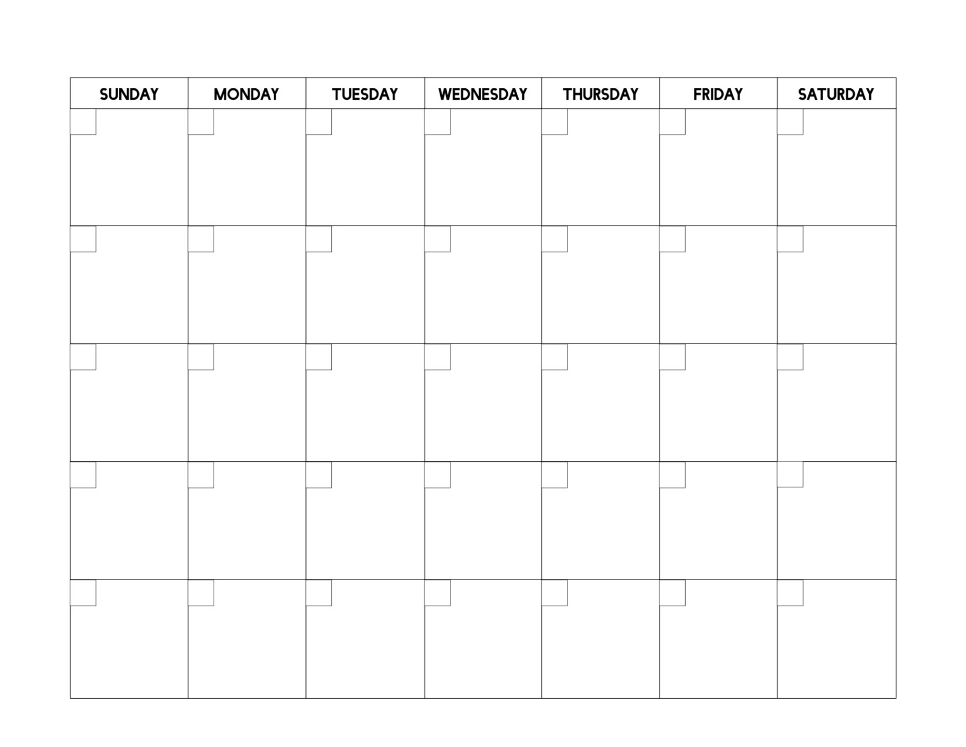 printable blank calendar template free printable doc